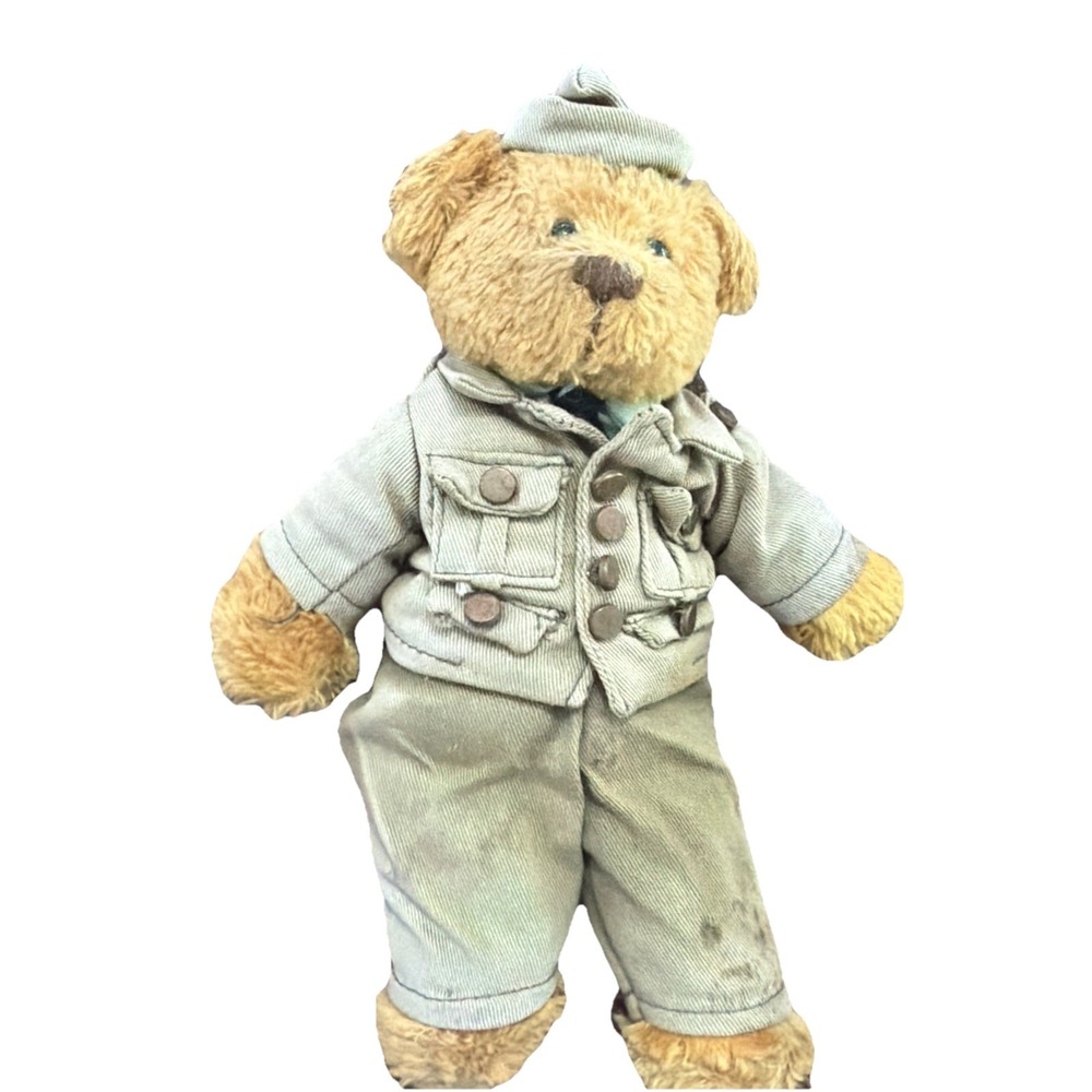 Plushland Warming Hearts 2006 Military Stuffed Bear 9.5" Army Military